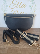 Load image into Gallery viewer, Black Medium Leather Bum Bag &amp; Extra Strap
