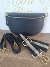 Load image into Gallery viewer, Black Medium Leather Bum Bag &amp; Extra Strap
