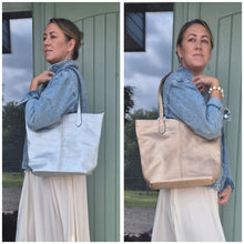 Load image into Gallery viewer, Large Metallic Soft Tote Bag
