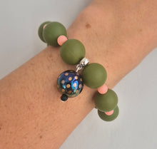 Load image into Gallery viewer, Khaki &amp; Pink polka
