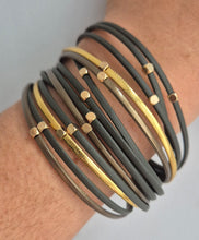 Load image into Gallery viewer, Khaki &amp; Gold Wrap Bracelet
