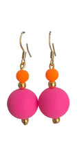 Load image into Gallery viewer, Hot Pink &amp; Orange Earrings
