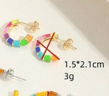 Load image into Gallery viewer, Turquoise Hoops
