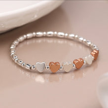 Load image into Gallery viewer, Rose &amp; Silver Hearts
