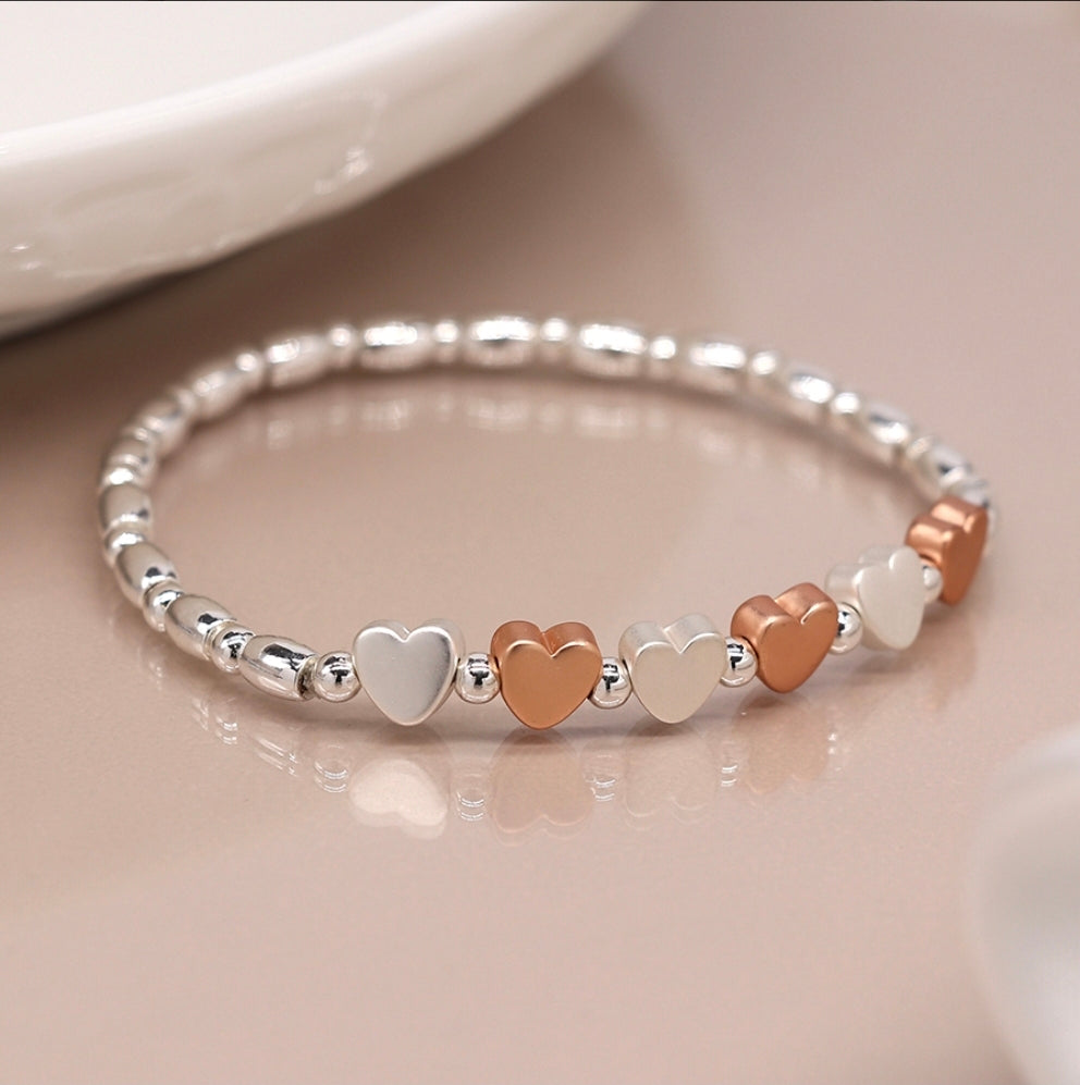 Rose & Silver Hearts