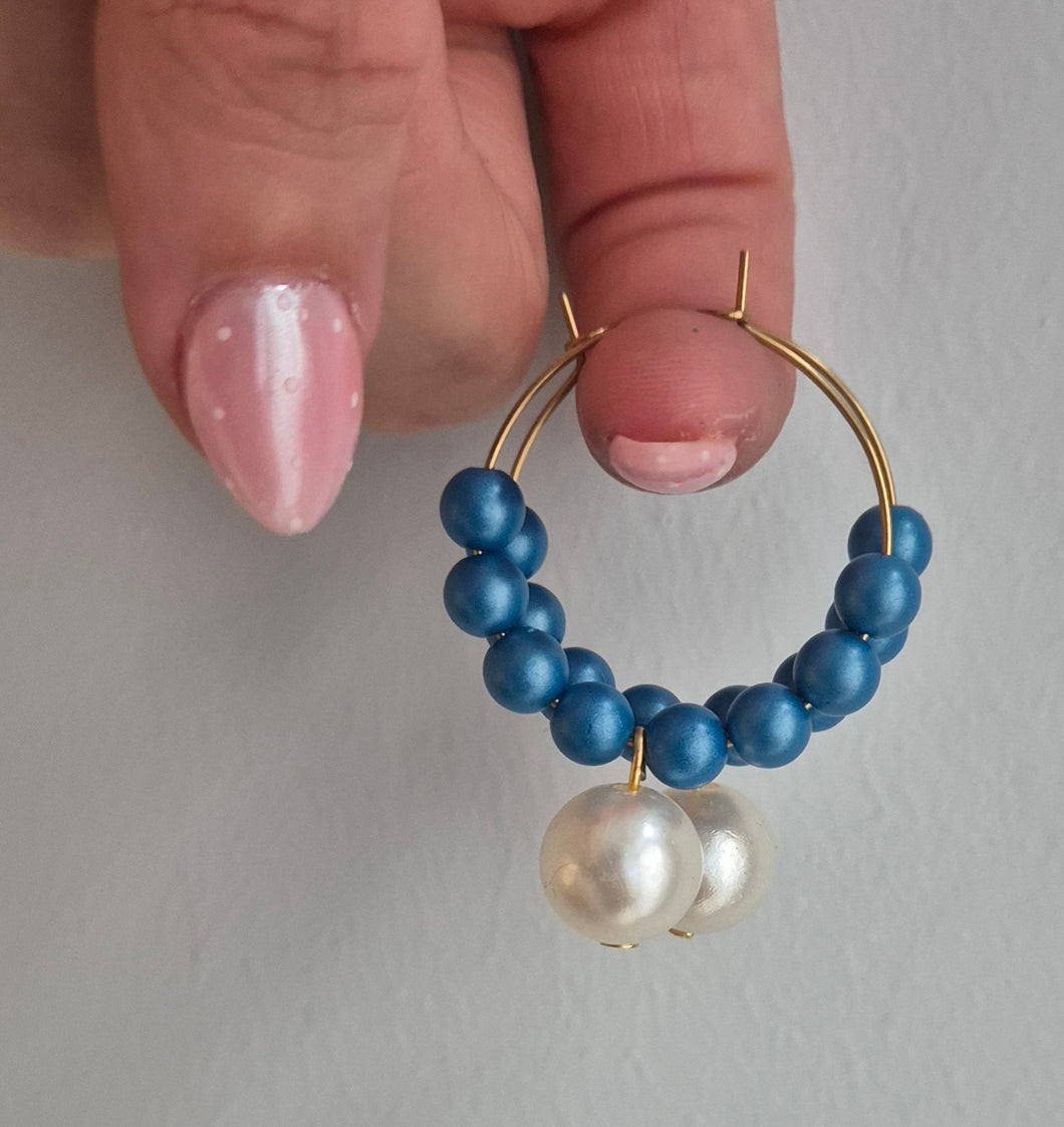 Blue & Pearl Hoop