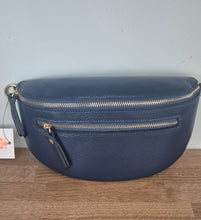 Load image into Gallery viewer, Italian Leather Double Zip Bum Bag
