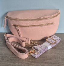 Load image into Gallery viewer, Nude Pink Crossbody Bum Bag &amp; FREE extra strap
