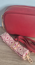 Load image into Gallery viewer, Red/wine Leather Tassel Bag &amp; FREE extra strap
