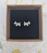 Load image into Gallery viewer, Westie Silver Earrings
