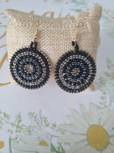 Load image into Gallery viewer, Black Circle Bead Earrings

