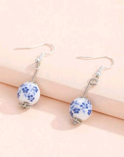 Load image into Gallery viewer, Blue Ball Drop Earrings
